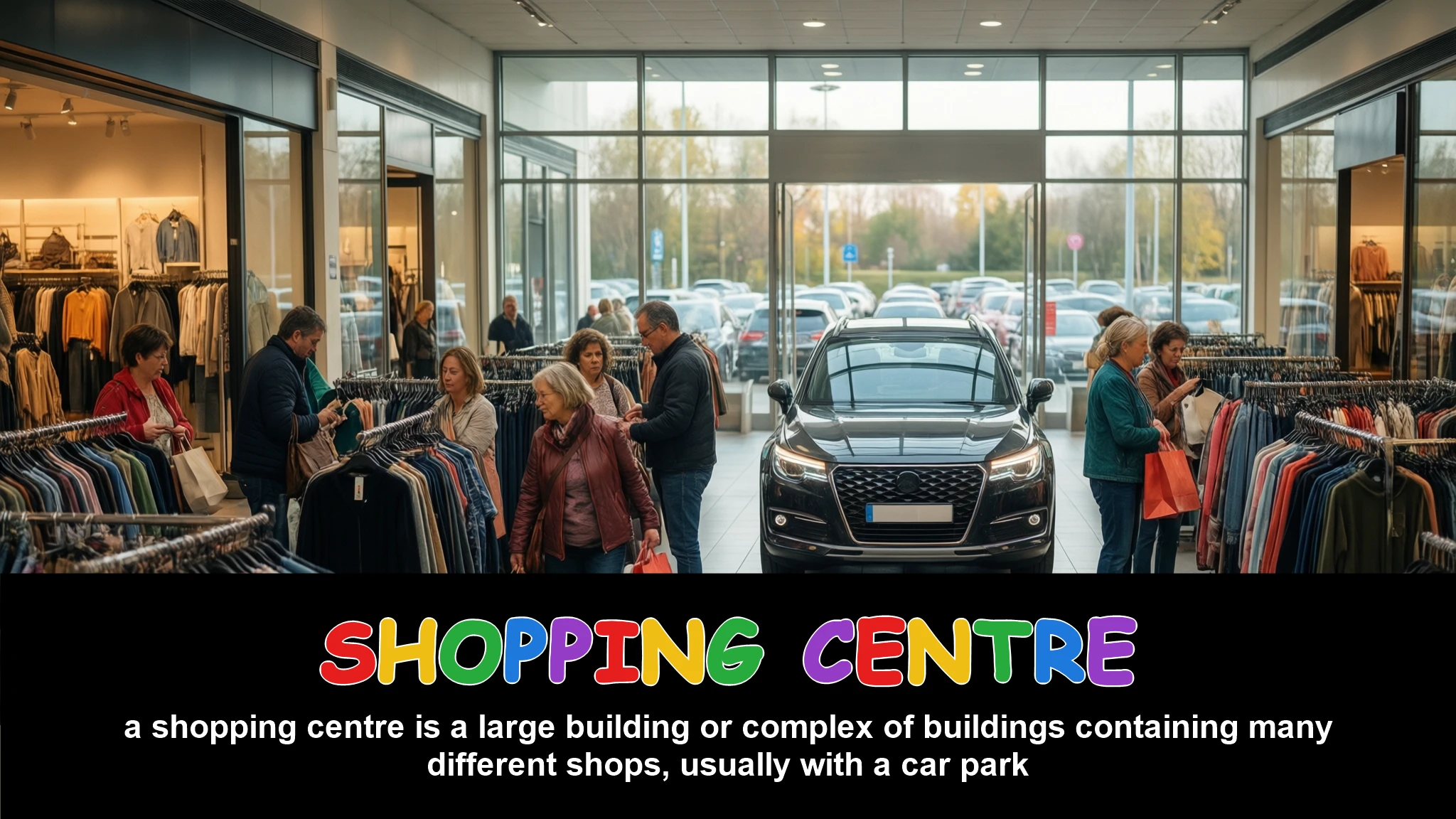 English Illustration for shopping centre